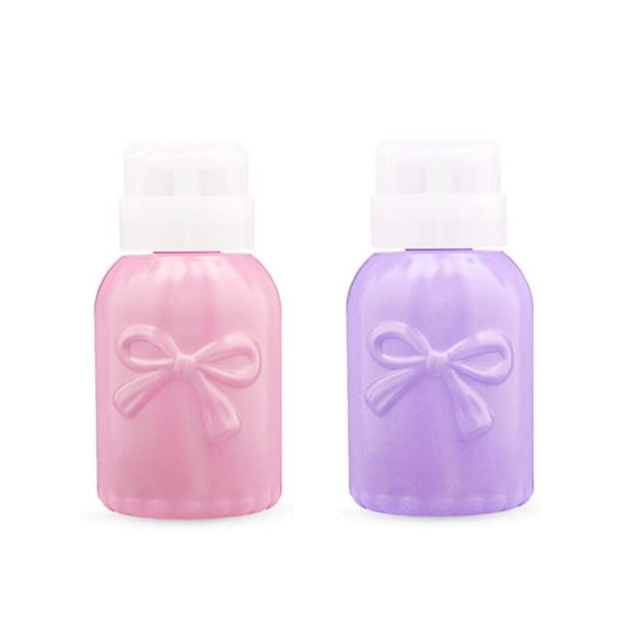 2 PCS Nail Polish Remover Pump Empty Dispenser Bottle for Alcohol Push Down Pump Dispenser