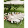 thumbnail image 3 of Outdoor Tablecloth with Umbrella Hole and Zipper, Red Christmas Rectangle Table Cloth 60x120 Inch Waterproof Tablecloth, Xams Tree Winter Poinsettia Pine Cones Farmhouse Picnic Table Cover for Patio, 3 of 7