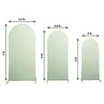 thumbnail image 3 of BalsaCircle 3 Fitted Sage Green Matte Spandex Round Top Wedding Arch Backdrop Stand Covers Set Party, 3 of 8