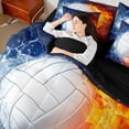 thumbnail image 4 of Homewish Gamer Volleyball Boy 7 Pieces Bedding Comforter Set,Sport Theme Full Bedding Set Lightweight,Abstract Lightning Fitted Sheet Flat Sheet,Super Cozy Room Decor,Reversible, 4 of 8