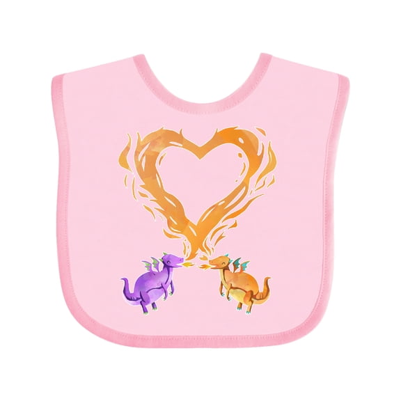Inktastic Fire Heart Dragons Boys or Girls Baby Bib
