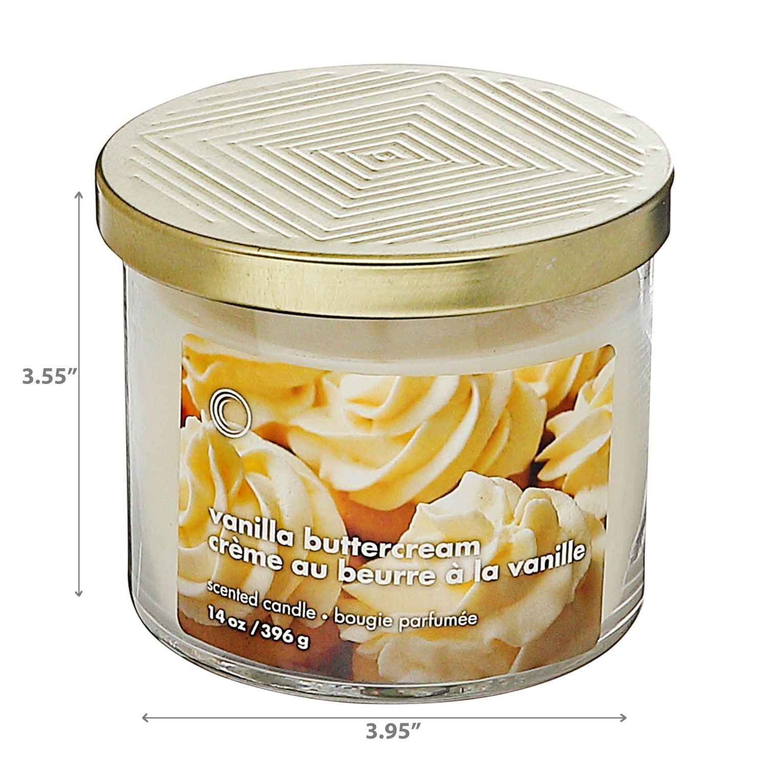 IH Casa Decor 14 Oz 3 Wick Jar Candle With Lid Vanilla Buttercream - Set of 2