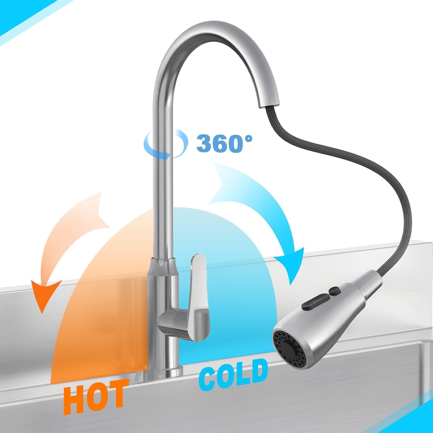 40" Stainless-Steel Sink Large Single Sink Accommodates larger volumes Can be used in kitchens, bathrooms, garages, undermount sinks Size34.65′′*16.53′′*9.84′′