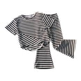 thumbnail image 3 of Ulanda Tween Girls Clothes T-Shirt Top + Pants 2pcs Outfit Set Toddler Teen Girl Spring Summer Clothing, Size 12Months-9 Years (Black, 6-7 Years), 3 of 6