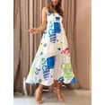 thumbnail image 5 of Yunliwuli Women Slip Dress, Spaghetti Straps Backless Kettle Print Swing Dress Summer Long Dress, 5 of 10