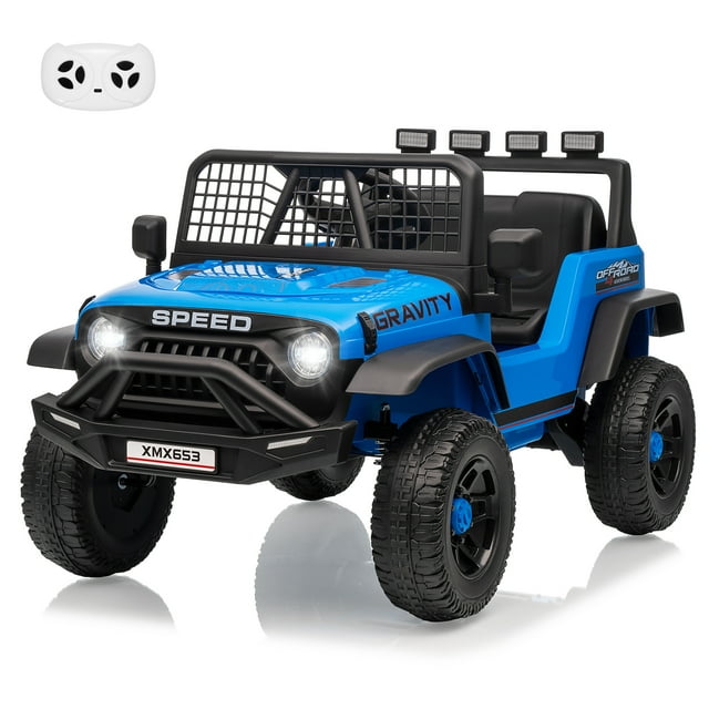 12V Kids Electric Ride On Truck with Remote Control Ride On Toy for Toddler Boys & Girls Bluetooth Music Player LED Lights