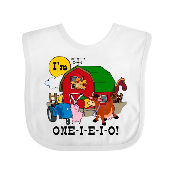 Inktastic One-i-e-i-o Boys or Girls Baby Bib