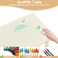 thumbnail image 2 of Height-Adjustable Kids Table and 2 Chairs Set with Graffiti Desktop, Toddler Table with Storage and Non-Slip Legs for Reading, Drawing, Playing, Eating, 2 of 9