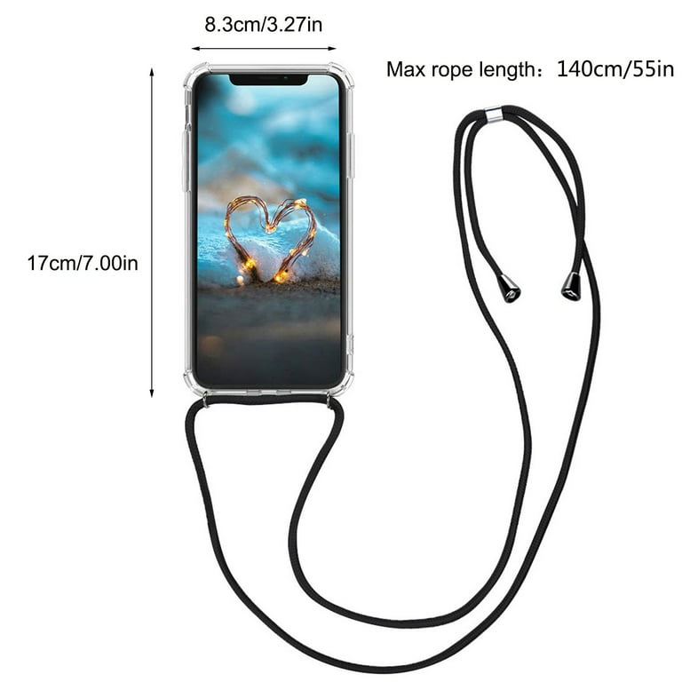 For iPhone 12 Pro Max 6.7in Lanyard Neck Strap Retractable String