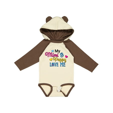 

Inktastic My Mimi and Pappy Love Me with Hearts Gift Baby Boy or Baby Girl Long Sleeve Bodysuit