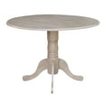 thumbnail image 3 of Round Dual Drop Leaf Pedestal Dining Table in Washed Gray Taupe, 3 of 8