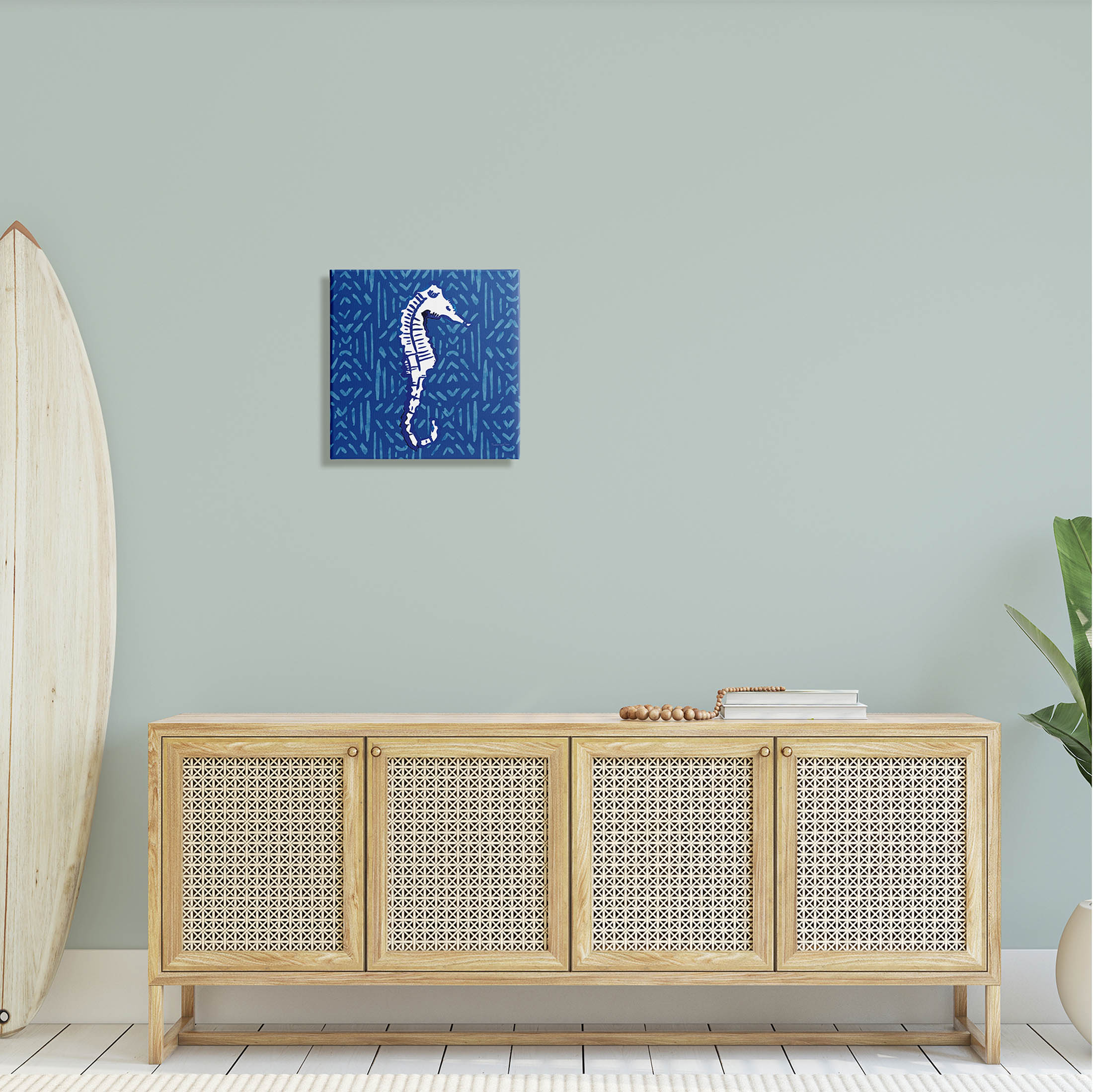 Stupell Industries Aquatic Seahorse Marine Life Pattern Graphic Art Gallery Wrapped Canvas Print Wall Art, Design by Mercedes Lopez Charro