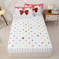 thumbnail image 4 of Manfei Fashion Classic Leopard Bow Zipper Queen Comforter Set with Fitted Sheet and 2 Pillowcases,Watercolor Cream Drip Zipper Bedding Set,Polkadot Reversible,4-Piece, 4 of 7