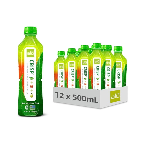 (Pack of 12) Alo Crisp Fuji Apple   Pear Aloe Vera Juice Drink, 16.9 fl oz