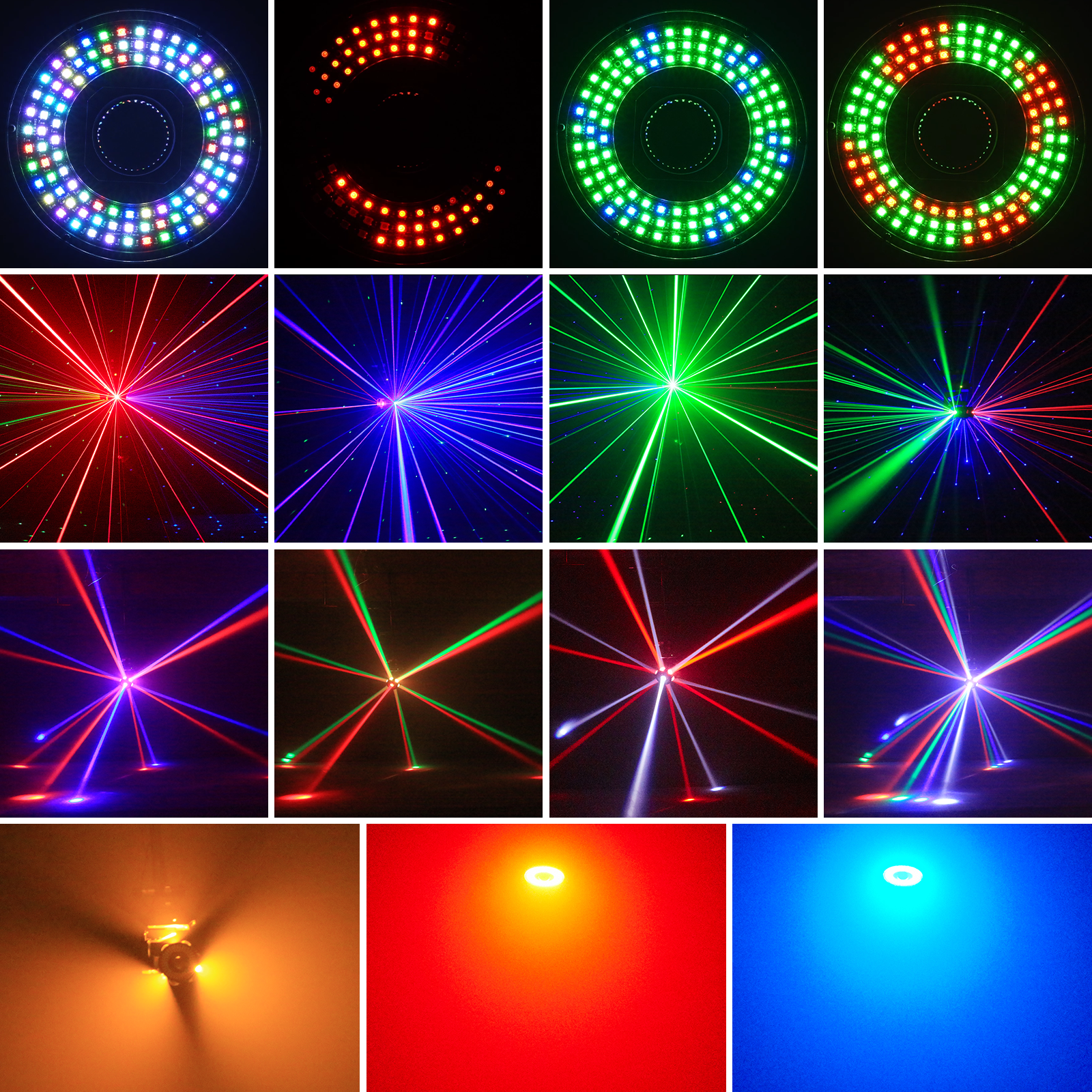 Wondnuga 160W RGBW Moving Head Beam Light with DMX512 & Sound Control, 540° Rotation for Stage/Club