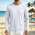 thumbnail image 5 of SeCaotees Contrast Trim Crew Neck Long Sleeve Tops for Men Soft Breathable Knit Fabric Loose Fit Daily Casual Pullover Shirts White,XXXXL, 5 of 6
