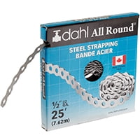 - DAHL 9010 Pipe Strap, 110 lb Capacity, 25 ft OAL, 1/2 in OAW, Steel 20 Pack