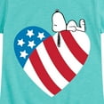 thumbnail image 3 of Peanuts - Snoopy On Flag Heart - Toddler & Youth Girls Short Sleeve Graphic T-Shirt, 3 of 6