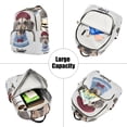 thumbnail image 5 of FORMRS Mini Backpack Purse for Women Quilted Travel Daypack Casual Shoulder Bag, Gray Cute Dog Artist, 5 of 7