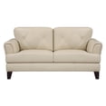 thumbnail image 5 of Lisa 71 Inch Loveseat- Cream Top Grain and Split Leather Brown Solid Wood, 5 of 6