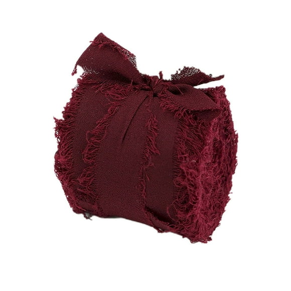 kjfeif Clearance 1 Chiffon Ribbon Handmade Fringe Ribbon 1.5" X 5Yd for Wedding Invitations Bridal Bouquets Gifts Wrapping for Gift Wrapping, Birthday Gift Cards, Satin Dress for Women, Silk Ribbons