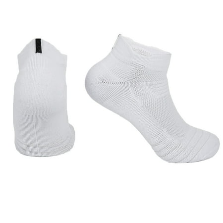 

wendunide Mens And Womens Daily Leisure Simple Solid Color Towel Bottom Thickened Cushioning Sweat Absorption And Breathable Running Short Socks Short Socks White