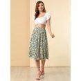 thumbnail image 2 of INSPIRE CHIC Falda A Media Pierna Con Abertura En La Cintura Y Estampado Floral Para Mujer Verde M, 2 of 6