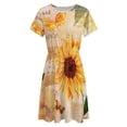 thumbnail image 4 of Sunflower Butterfly Dress Summer Street Style Dresses Female Short Sleeve Printed Sundress, 4 of 7