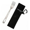thumbnail image 2 of Titanium Camping Tableware with Bag Durable Extra Strong Camping Cutlery Portable Flatware Camping Utensils for Household Backpacking Travel Fork Black Bag, 2 of 10