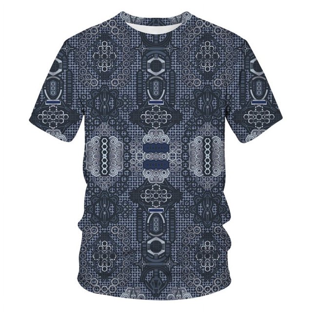 2024 T Shirte 3d Retro Printing Crew Neck Clothing Unisex Top