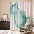 thumbnail image 3 of Kitchen Curtains 84 Inch Length 2 Panels, Marble Green Grommets Window Treatment Curtain, Pink Gold Modern Foil Glitter Wavy Art Thermal Curtains Drapes for Living Room/Bathroom, 3 of 9
