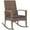 Dark Blue, variant on Outsunny Outdoor PE Rattan Rocking Chair with Cushion Grey