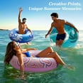 thumbnail image 4 of HEY! SPLASH Pool Tubes for Adult, 42 Inch Large Floats Tube Rafts with Handles, Inflatable Swimming Ring Lounge, Hawaii Fun Swim Floaties River Pool Beach Lake Party,Colorful Pink Ripple, 4 of 9