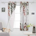 thumbnail image 3 of Hokiten Christmas Snowman Blackout Curtains | Light Blocking Print Window Curtains, Xmas Snowflake Berry Botanical Thermal Insulated Window Drapes for Living Room Kitchen Cafe (2 Panels, 84"W x 54"L), 3 of 7