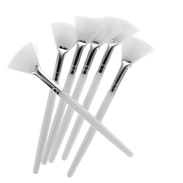 6 brochas de abanico para maquillaje facial, brochas de abanico, brochas de aplicación de ácido