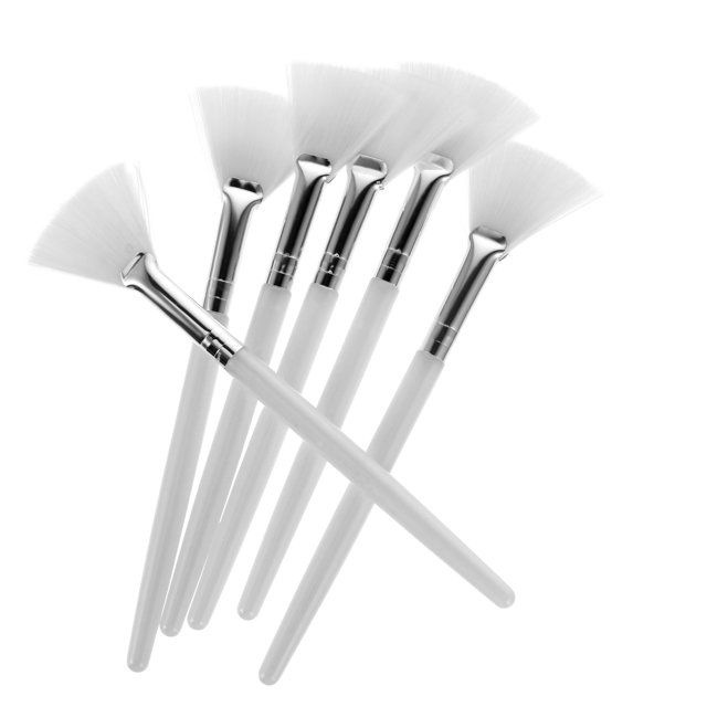 6 brochas de abanico para maquillaje facial, brochas de abanico, brochas de aplicación de ácido