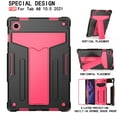 thumbnail image 2 of SaniMore Case for Samsung Galaxy Tab A8 Case 10.5" 2022 SM-X200/X205, Shockproof Silicone Backplane & Rugged PC Frame Built-in Rotating Stand Pen Holder Anti-drop Heavy Duty Protective Case,Black+Rose, 2 of 5