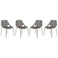 thumbnail image 4 of Leisuremod Ravenna 5-Piece Metal Dining Set with 4 Chairs and Round Table Taupe, 4 of 16