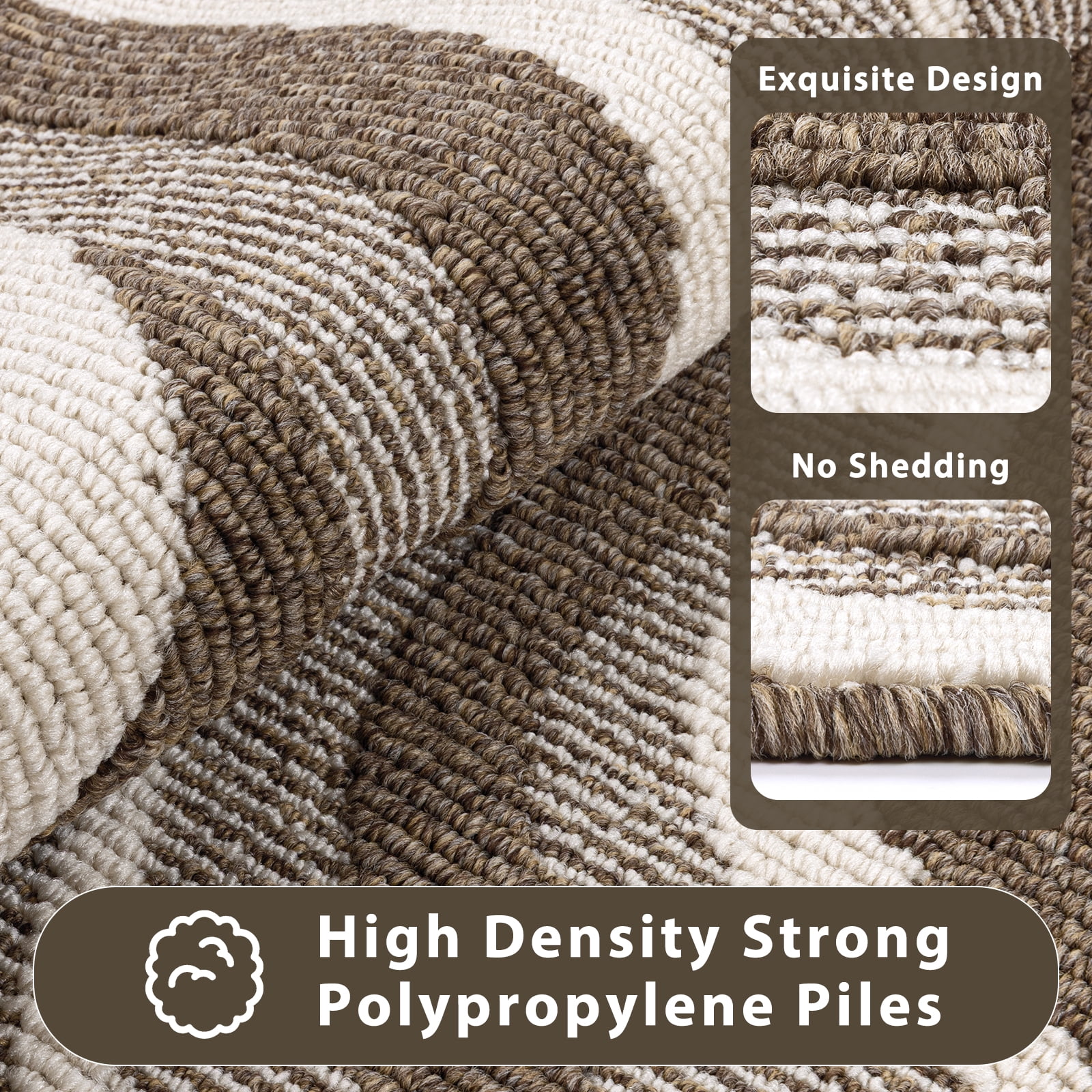 Runner Rugs for Hallway, Yamaziot 2'x10' Long Abstract Rug Carpet, Washable Non Slip Floor Mat for Kitchen Laundry Room Entryway, Modern Brown