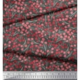 thumbnail image 3 of Soimoi Gray Poly Georgette Fabric Red Berries Fruits Print Fabric by Yard 42 Inch Wide, 3 of 3