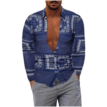 

Trench Coats for Women Puffer Jacket Womens Men s Trendy Casual Slim Cotton Linen Printed Long Sleeve Shirt Cardigan Black Cardigan for Women Clearance Girls Winter Coats Navy L