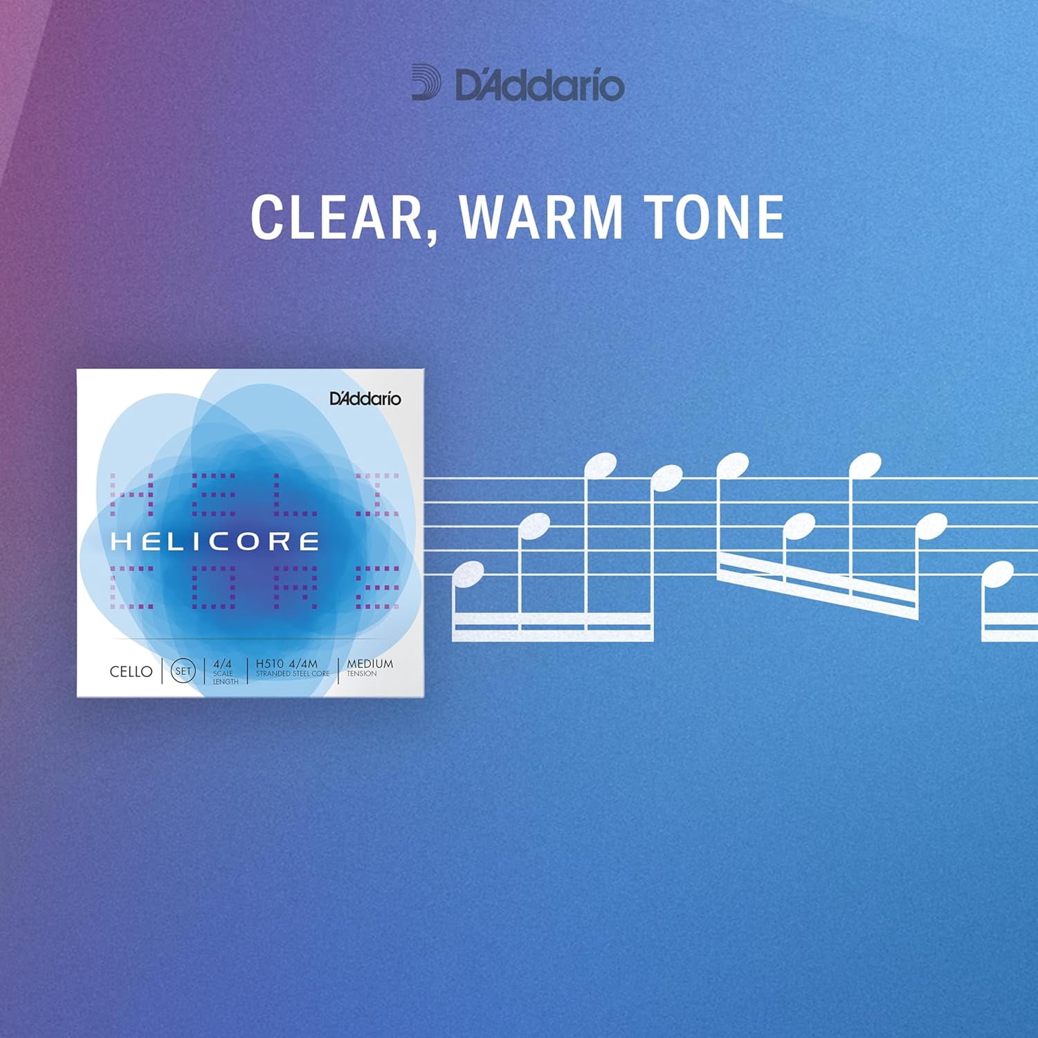 D'Addario Helicore Fourths Tuning Cello String Set 4/4 Size, Medium