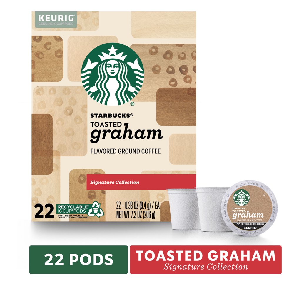 Starbucks Toasted Graham Medium Roast, Keurig Coffee Pods, 22 Count Box