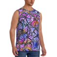 thumbnail image 2 of Pofeuu Watercolor Butterflies Print Men's Muscle T-Shirt, Sleeveless, Muscle Tank, Classic Muscle Tee Top For Men Casual Sleeveless Muscle T-Shirt Trendy Clothes-3X-Large, 2 of 7