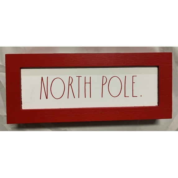 RAE DUNN WOODEN "NORTH POLE" SIGN
