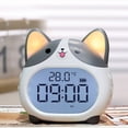 thumbnail image 4 of Alarm Clock with Night Light - Cute Dog Clock Rechargeable Battery Digital Clock for Bedroom (Grey), 4 of 7