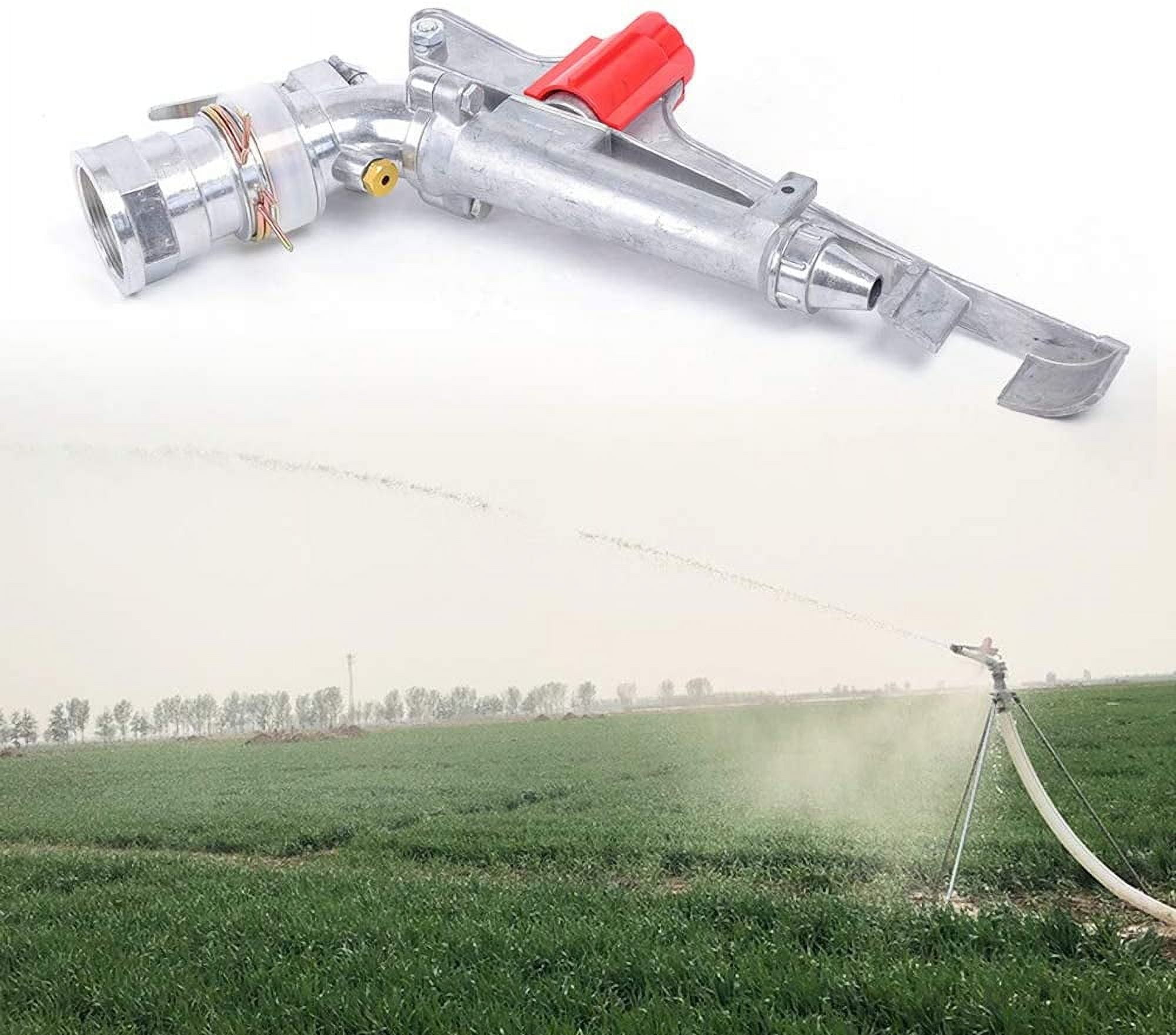 Tripod Sprinkler, Adjustable Irrigation Spray, 65-80m Radius, Zinc Alloy, Efficient Watering for Gardens and Large Areas