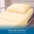 thumbnail image 3 of Hospital Bed Sheet Set – 100% Microfiber, 3 Piece Bedding Set (1 Flat Sheet, 1 Fitted Sheet, 1 Pillowcase) – Size 36 x 80 Inch Hospital Bed with 6 Inch Deep Pocket – Beige Solid, 3 of 8