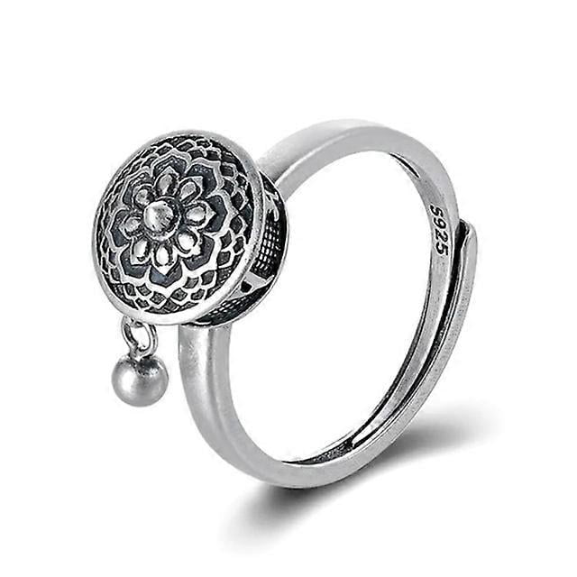 Anillo budista de plata para mujer, rueda de oración tibetana, mantra de los 7 chakras, anillo de buena suerte para mujer.