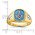 thumbnail image 5 of Auriga Fine Jewelry 10K Yellow Gold with White Rhodium Men's Lab Created Sapphire Blue Lodge Master Masonic Ring Size- 10, 5 of 6